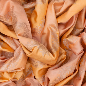 Yellow Rangkat Silk Saree With Embroidered Motifs-Yellow