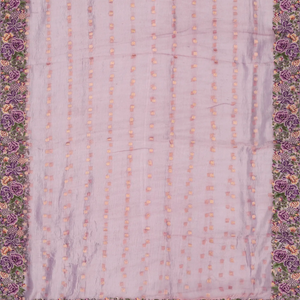 Lavender Georgette Silk Saree With Embroidered Motifs-Lavander