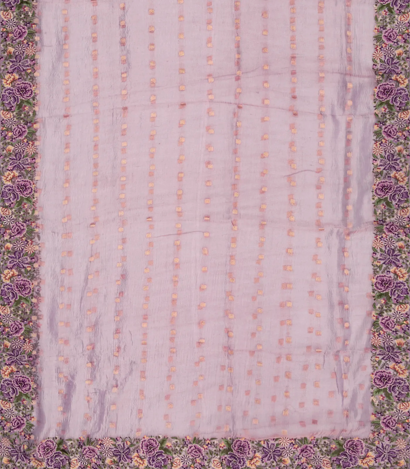 Lavender Georgette Silk Saree With Embroidered Motifs-Lavander