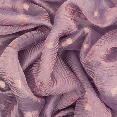 Lavender Georgette Silk Saree With Embroidered Motifs-Lavander