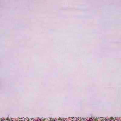 Lavender Georgette Silk Saree With Embroidered Motifs-Lavander