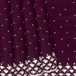 Magenta Woven Viscose Saree With Embroidered Floral Motifs Border-Magenta