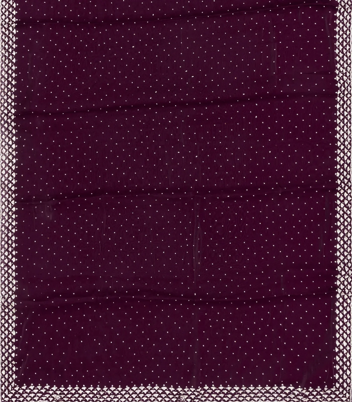 Magenta Woven Viscose Saree With Embroidered Floral Motifs Border-Magenta