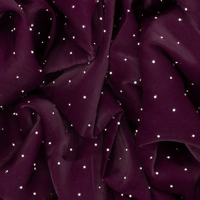 Magenta Woven Viscose Saree With Embroidered Floral Motifs Border-Magenta