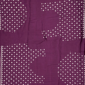 Magenta Woven Viscose Saree With Embroidered Floral Motifs Border-Magenta
