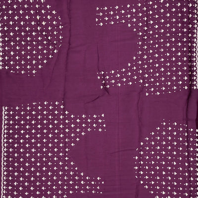 Magenta Woven Viscose Saree With Embroidered Floral Motifs Border-Magenta