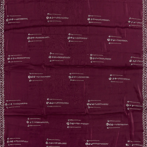 Burgundy Woven Viscose Saree With Embroidered Sequin Motifs-Burgundy
