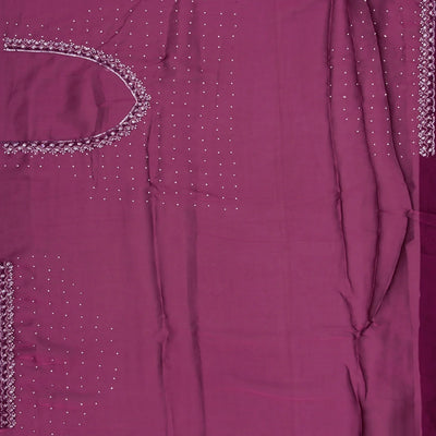 Burgundy Woven Viscose Saree With Embroidered Sequin Motifs-Burgundy