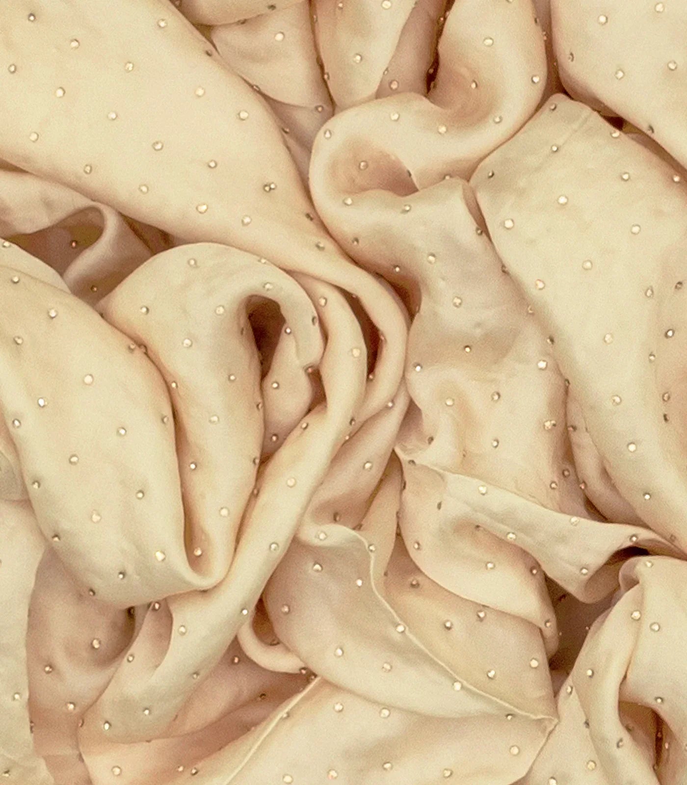 Cream Woven Crepe Silk Saree With Embroidered Sequin Motifs-Cream