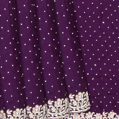 Dark Purple Woven Crepe Silk Saree With Embroidered Sequin Motifs-Purple