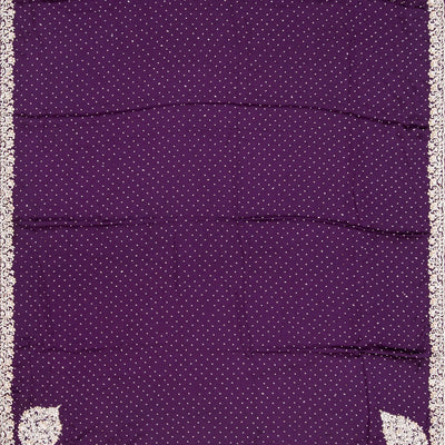 Dark Purple Woven Crepe Silk Saree With Embroidered Sequin Motifs-Purple