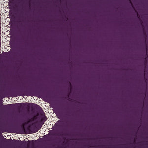 Dark Purple Woven Crepe Silk Saree With Embroidered Sequin Motifs-Purple