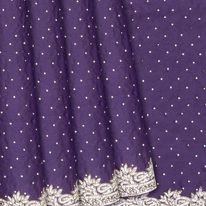 Lilac Woven Crepe Silk Saree With Embroidered Sequin Motifs-Lilac