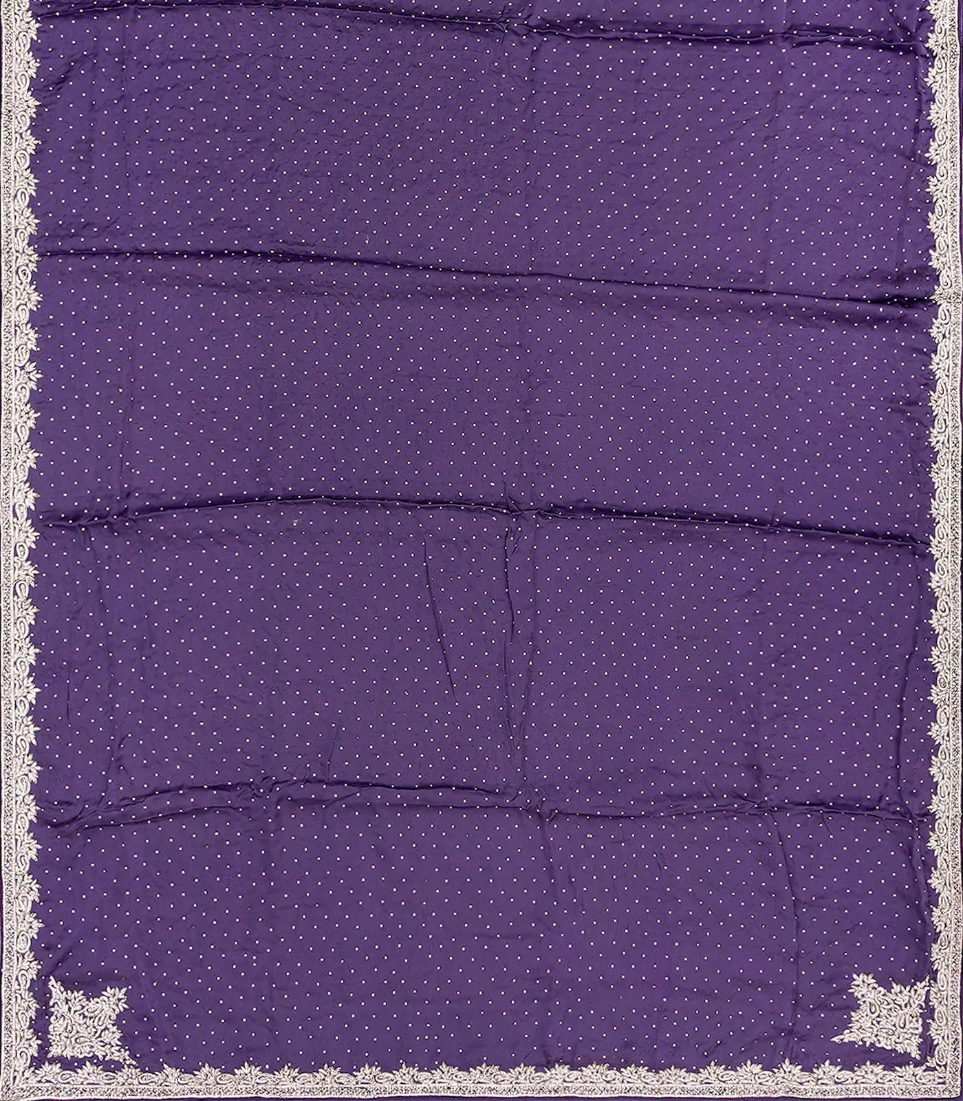 Lilac Woven Crepe Silk Saree With Embroidered Sequin Motifs-Lilac