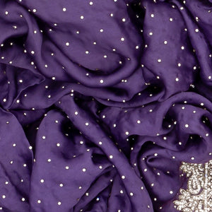 Lilac Woven Crepe Silk Saree With Embroidered Sequin Motifs-Lilac