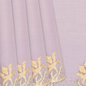 Lavender Blended Tissue Saree With Embroidered Motifs-Lavander