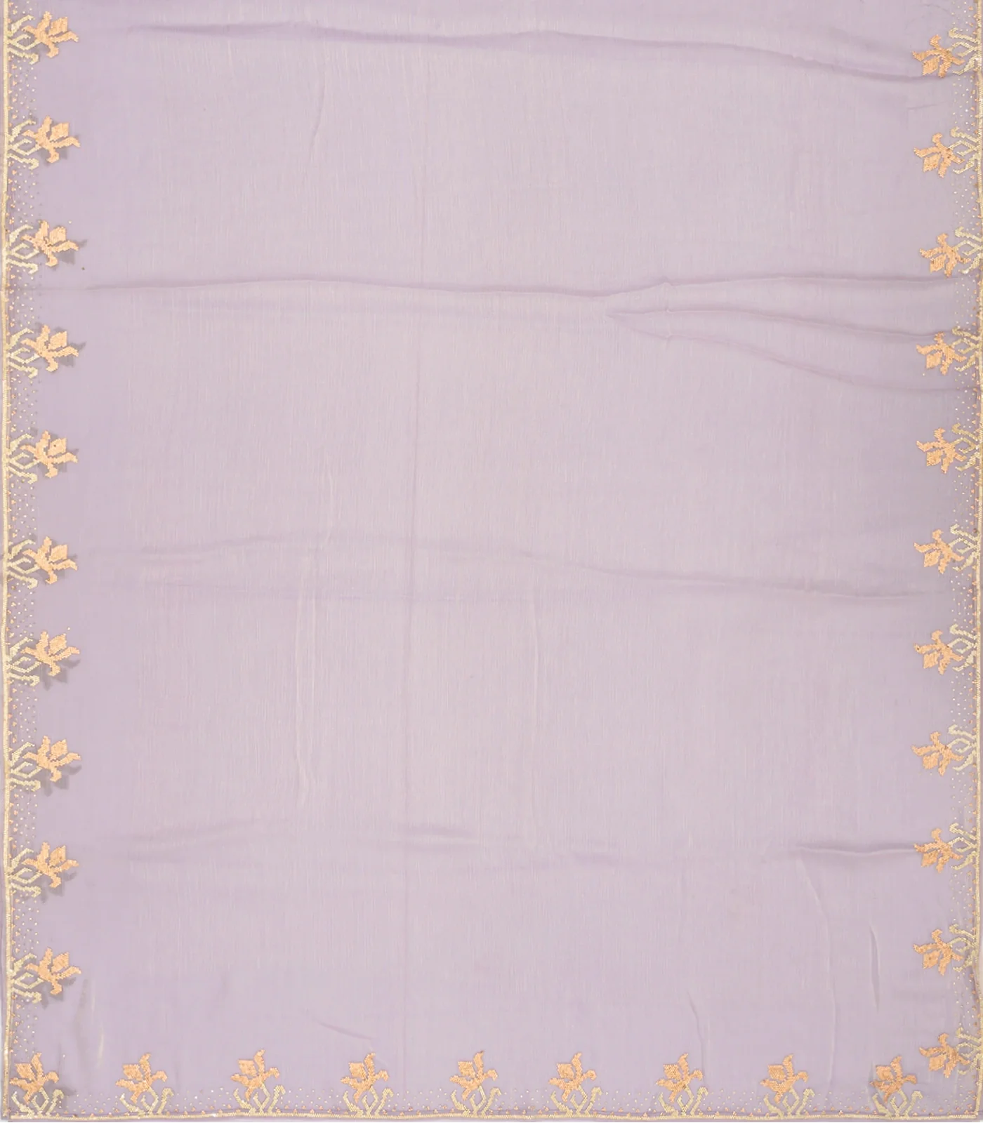Lavender Blended Tissue Saree With Embroidered Motifs-Lavander