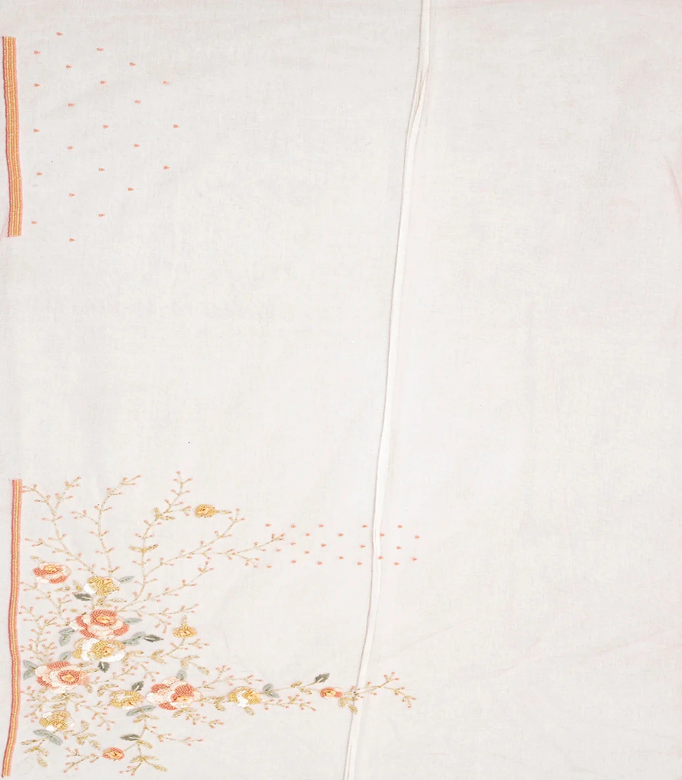 Baby Pink Pure Georgette Saree Embroidered With Floral Motifs-Baby Pink