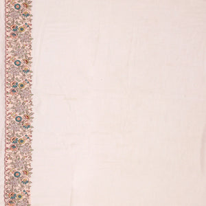 Baby Pink Blended Cotton Saree Embroidered With Meena Motifs-Baby Pink