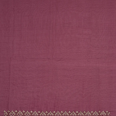 Burgundy Blended Cotton Saree Embroidered Floral Jaal Motifs-Burgundy