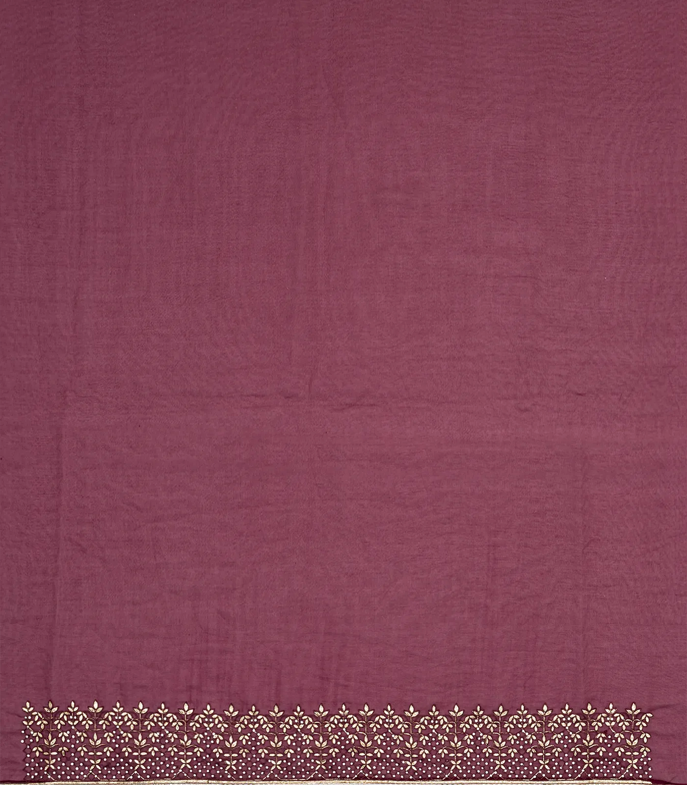 Burgundy Blended Cotton Saree Embroidered Floral Jaal Motifs-Burgundy