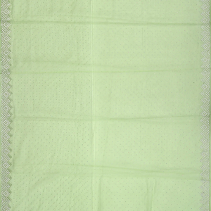 Mint Green Embroidered Cotton Saree With Stone Work Body-Mint Green