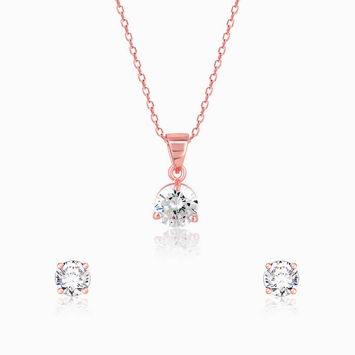 Rose Gold Classic Zircon Set