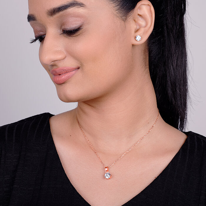 Rose Gold Classic Zircon Set