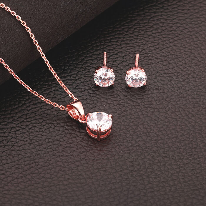 Rose Gold Classic Zircon Set