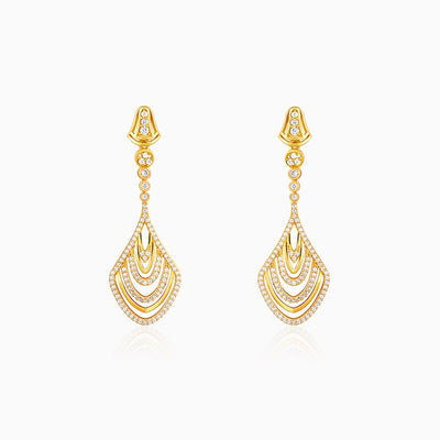 Golden Zircon Studded Chime Earrings