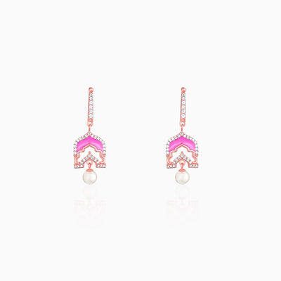Rose Gold Hawa Mahal Earrings
