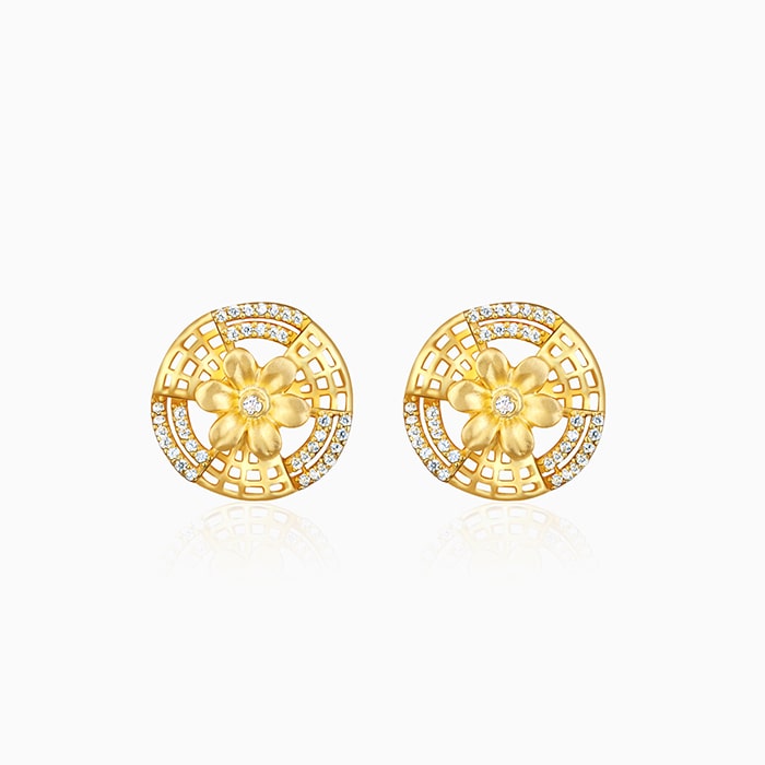 Anushka Sharma Golden Bewitching Beauty Stud Earrings