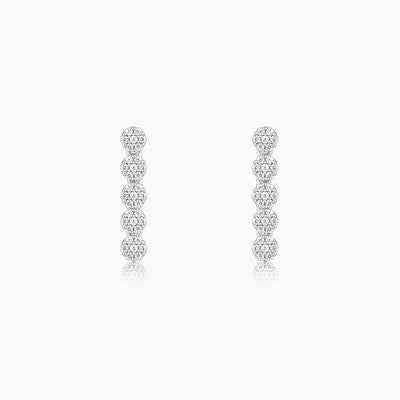 Silver Floral Cluster Earrings