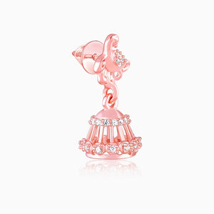Rose Gold Peacock Jhumki Earrings