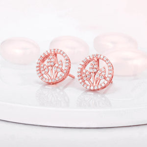 Rose Gold Leafy Lustre Earrings