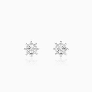 Silver Classic Wheel Earrings