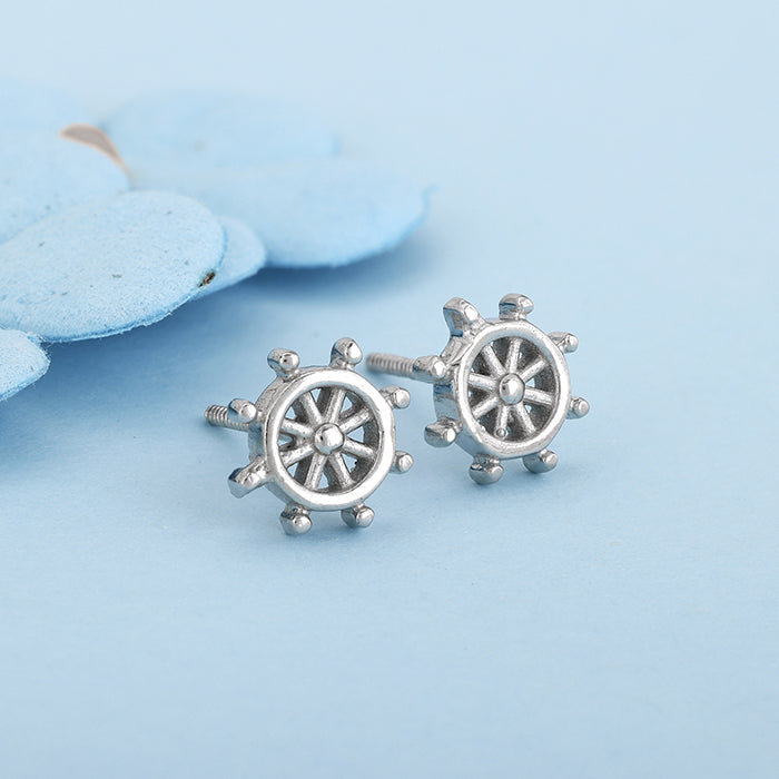 Silver Classic Wheel Earrings