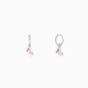 Silver Cinderella Shoes Kids Hoop Earrings (4-12 yrs)
