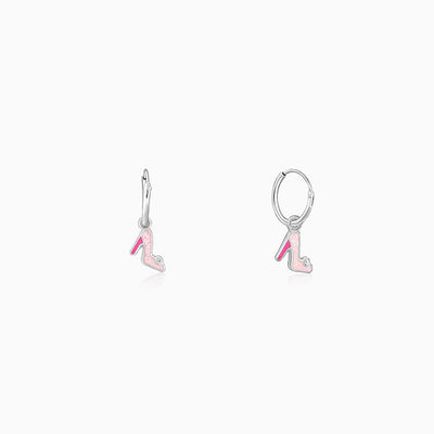 Silver Cinderella Shoes Kids Hoop Earrings (4-12 yrs)