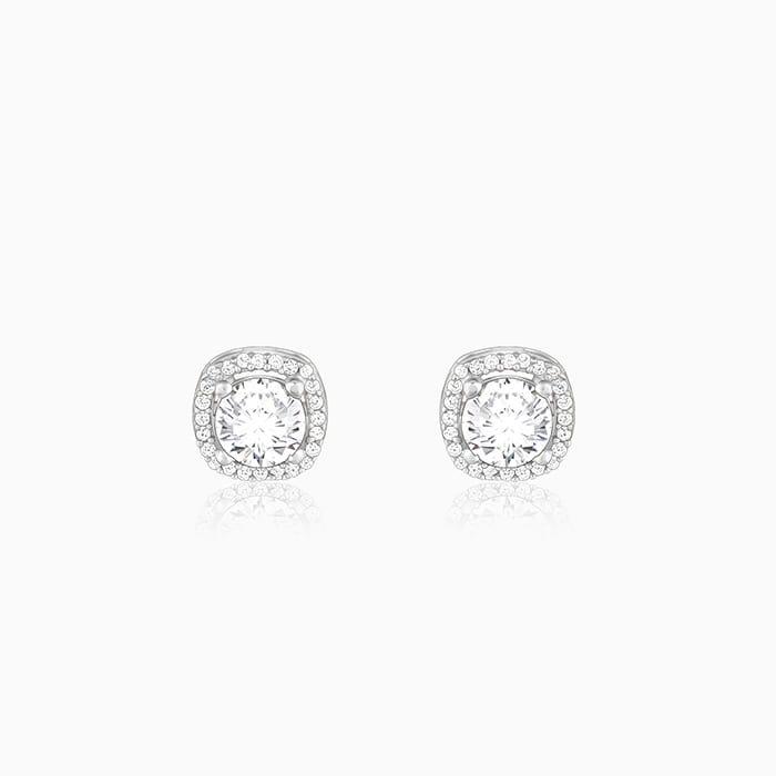 Silver Memorable Zircon Earrings