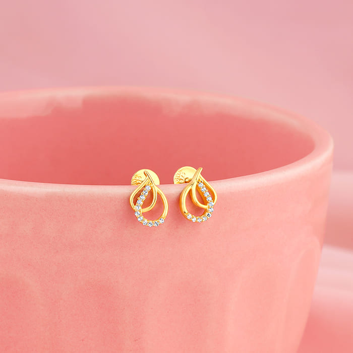 Golden Twin Pears Earrings