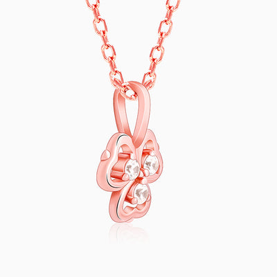 Rose Gold Three Leaf Clover Set of Four