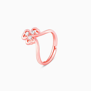 Rose Gold Three Leaf Clover Set of Four