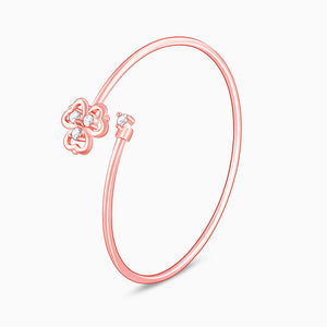 Rose Gold Three Leaf Clover Set of Four