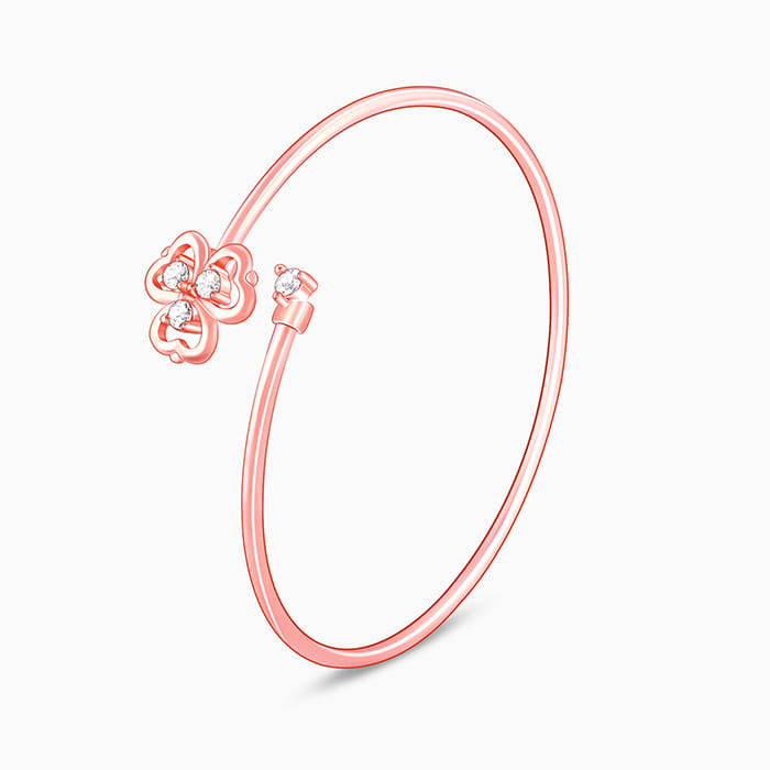 Rose Gold Three Leaf Clover Set of Four