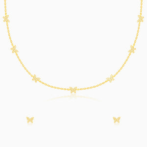 Golden Butterfly Studded Affair Set