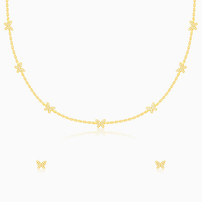 Golden Butterfly Studded Affair Set