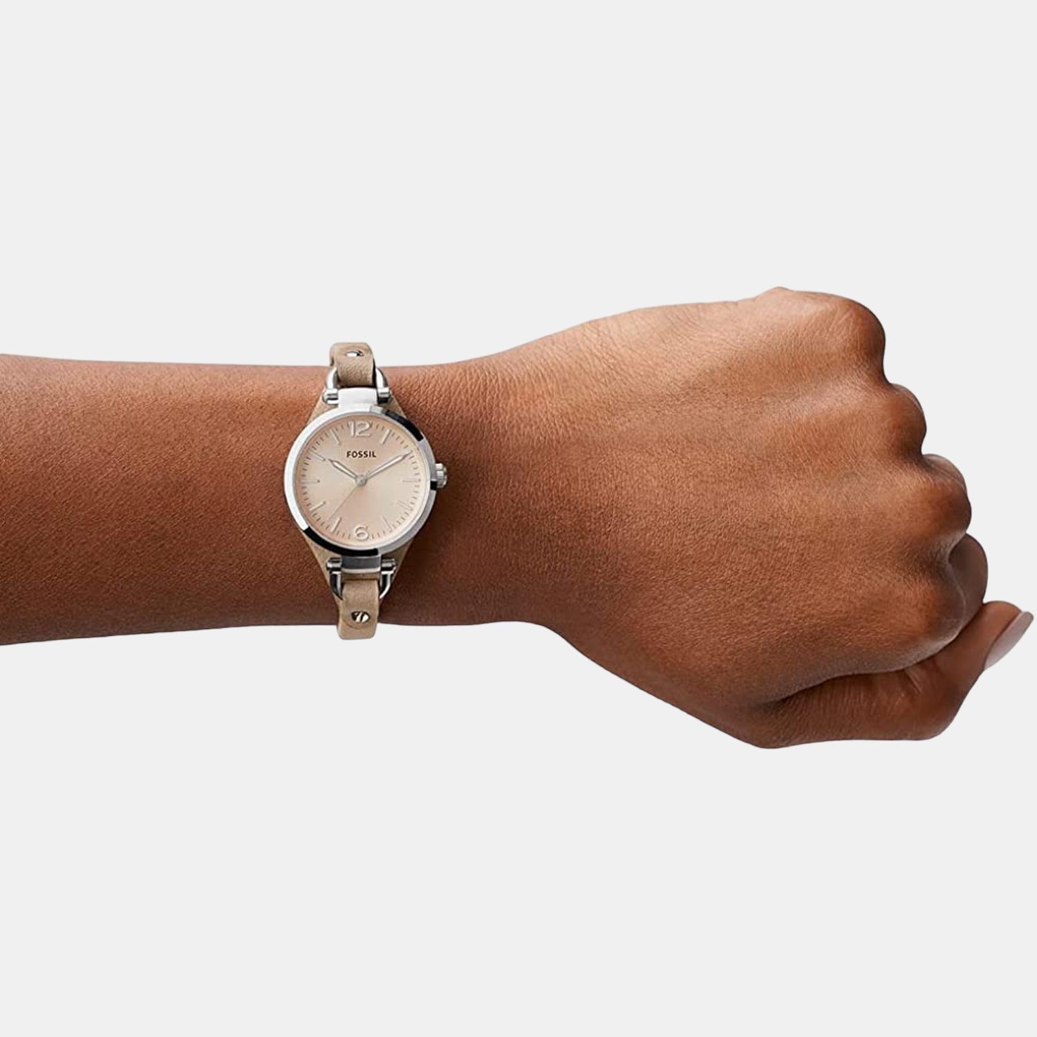 Georgia Women Quartz Beige Dial Analog Leather Watch ES2830