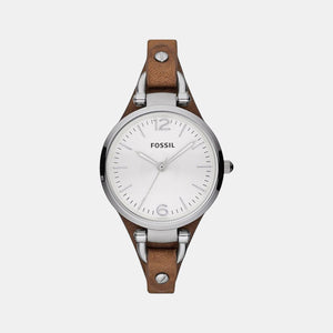 Georgia Women Quartz Silver Dial Analog Leather Watch ES3060