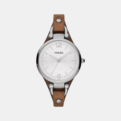 Georgia Women Quartz Silver Dial Analog Leather Watch ES3060